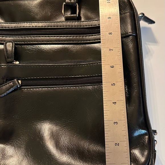 Attache Black Work Case With Shoulder Strap PVC Holds Smaller Laptop, Essentials - Picture 13 of 17
